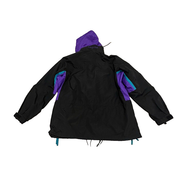 Columbia Long’s Peak Men Large Jacket 100% Nylon Full Zip Black Purple VTG - Picture 2 of 12